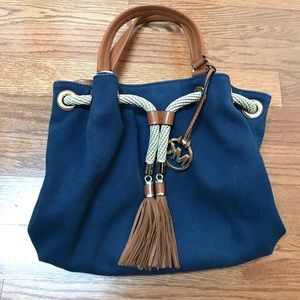 Michael Kors blue canvas bag